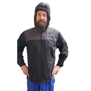 Men's large Columbia sportswear  company windbreaker jacket. Black and gray. 419